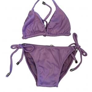 NEW PLANET SEA girl's ribbed 2-piece bathing suit in lilac